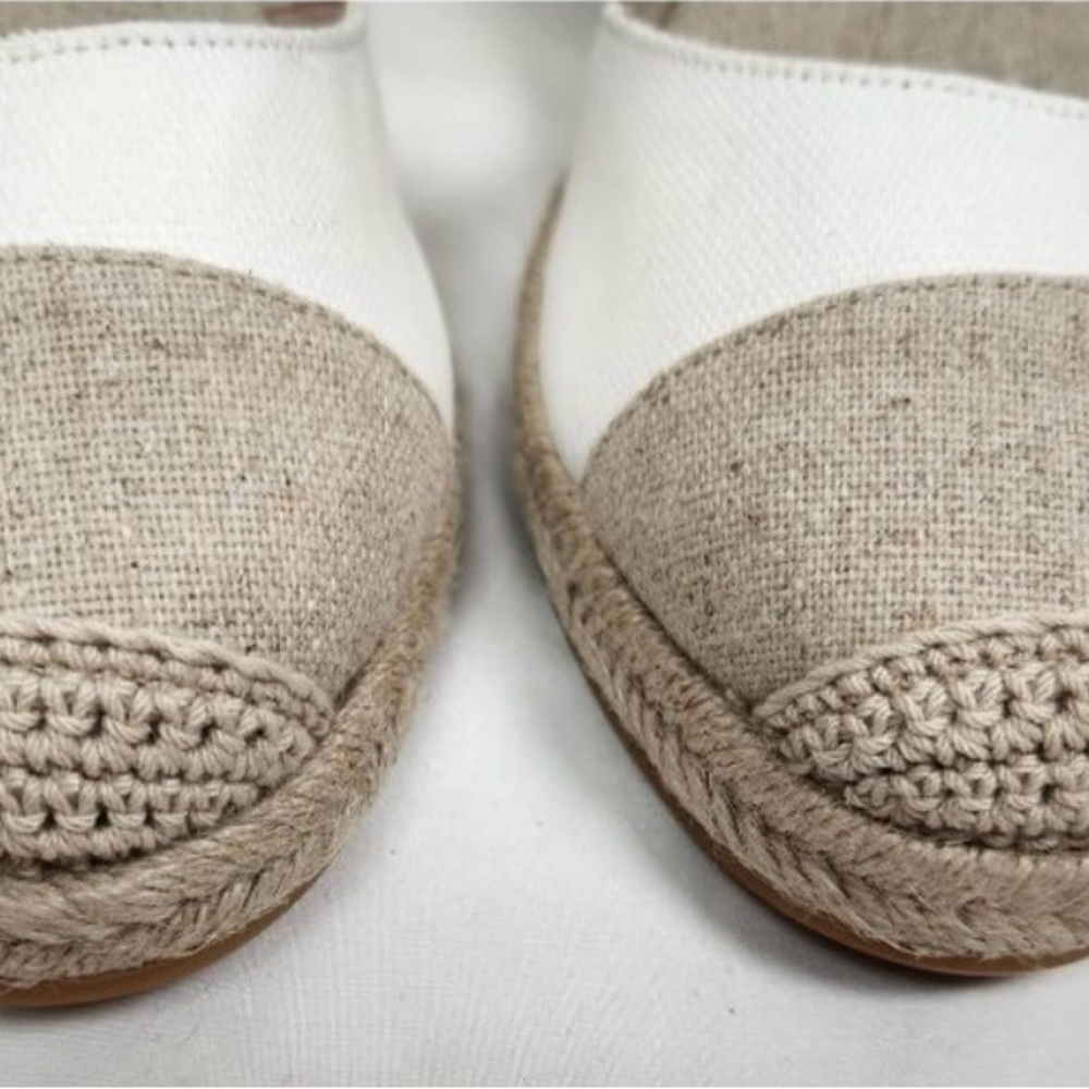 New Womens Cole Haan Cloudfeel Espadrille Wedge II White Linen Heels Size 7.5 B - Picture 6 of 12